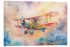 Hartschaumbild Vintage Doppeldecker