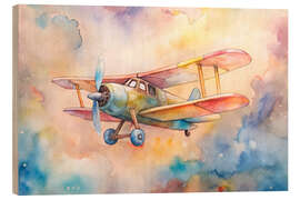Wood print Vintage Biplane - nobelart