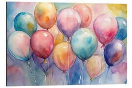Aluminium print Watercolour Balloons
