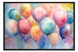 Gerahmter Kunstdruck Bunte Luftballons nur für dich
