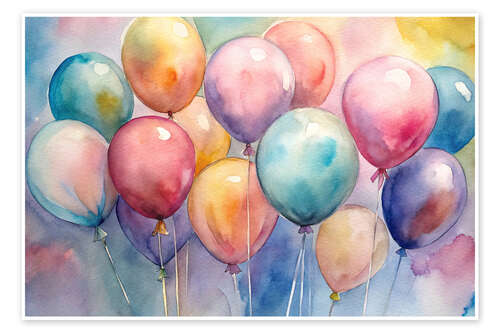 Juliste Watercolour Balloons