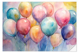 Vinilo para la pared Watercolour Balloons
