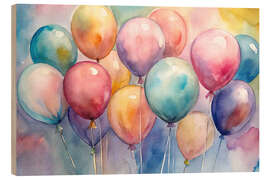Obraz na drewnie Watercolour Balloons