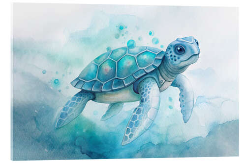 Tableau en verre acrylique Sea Turtle