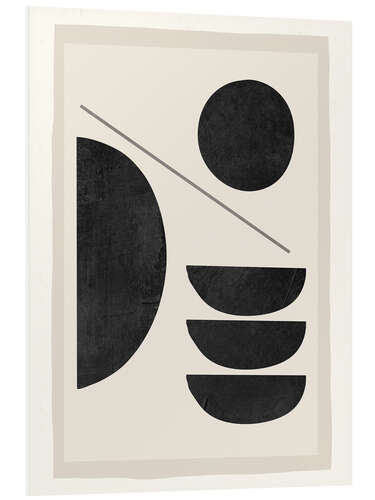 Foam board print Circle and semicircles, minimal