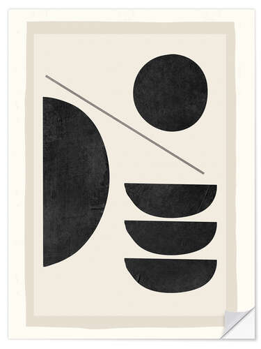 Sticker mural Circle and semicircles, minimal