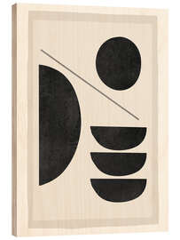 Wood print Circle and semicircles, minimal - ThingDesign