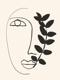 Magnettafel Abstraktes Gesicht