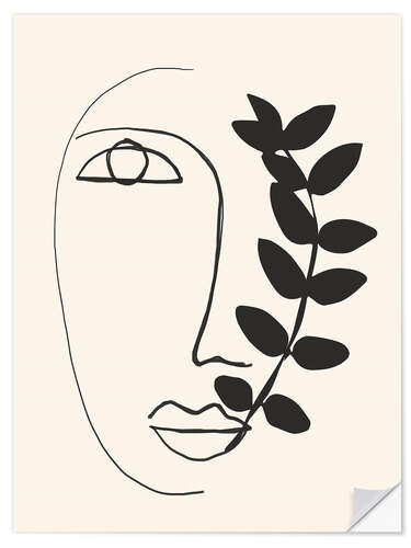 Muursticker Abstract Face