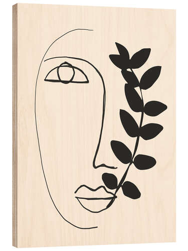 Wood print Abstract Face