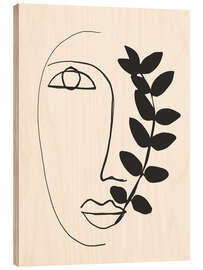 Wood print Abstract Face