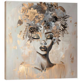 Quadro de madeira Shadow Bloom - Bella Eve
