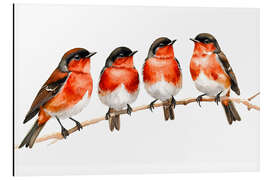Cuadro de aluminio Little birds on the branch - nobelart