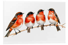 Foam board print Little birds on the branch