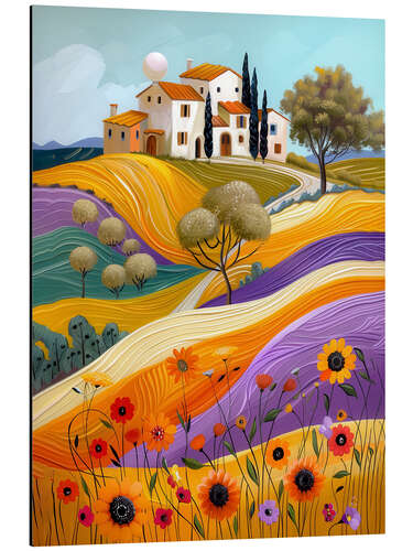 Aluminium print Colorful world in Tuscany