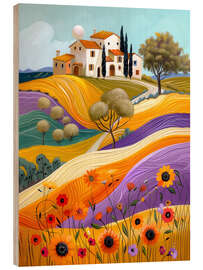 Trätavla Colorful world in Tuscany