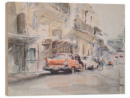 Holzbild In den Straßen von Havanna - Matthias Kriesel
