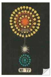 Självhäftande poster Night Fireworks no 77, 1883 - Jinta Hirayama