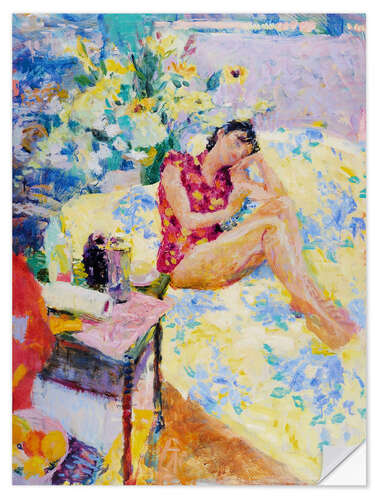 Naklejka na ścianę Studio interior with sleeping woman