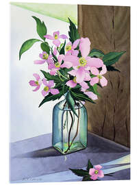 Stampa su vetro acrilico Still life with pink clematis - Christopher Ryland