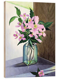 Holzbild Stillleben mit rosa Clematis - Christopher Ryland