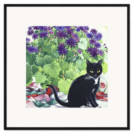 Framed art print Senetti Plant and Cat, 2018