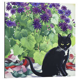 Magnettafel Aschenblume und Katze, 2018