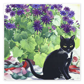 Wall print Senetti Plant and Cat, 2018 - Christopher Ryland