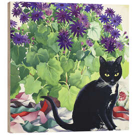 Puutaulu Senetti Plant and Cat, 2018