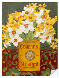 Sticker mural White and yellow daffodils in Colman's mustard tin - Jennifer Abbott