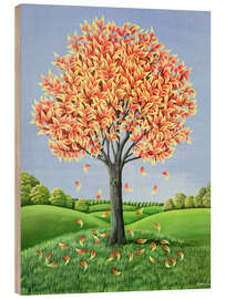 Wood print The fiery colours of autumn - Liz Wright