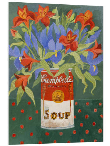 PVC-tavla Iris and Alstroemeria in Campbell's soup can