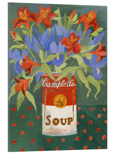 Gallery print Iris and Alstroemeria in Campbell's soup can