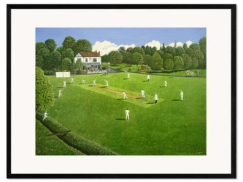 Stampa artistica con cornice Cricket in Claygate, 1981