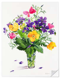 Wandsticker Mohnblumen und Geranien