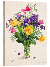 Quadro de madeira Poppies and geraniums - Christopher Ryland