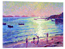 Tableau en verre acrylique Children on the beach, early morning light - Hugo Grenville