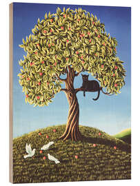 Cuadro de madera Cat in a Peach Tree, 1989 - Liz Wright