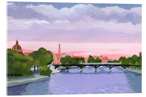 Acrylic print Sunset in Paris