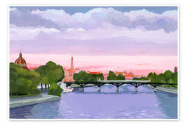 Wandbild Sonnenuntergang in Paris
