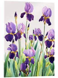 Tableau en verre acrylique Purple Irises - Christopher Ryland