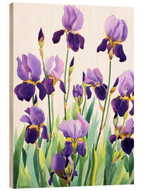 Puutaulu Purple Irises
