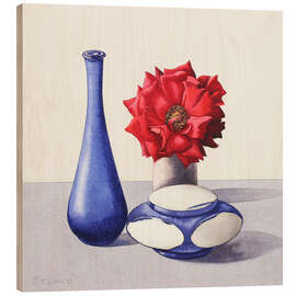 Wood print Still Life with Red Rose