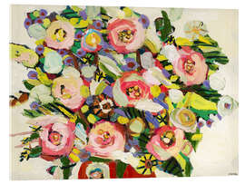 Tableau en verre acrylique Rose mosaic - Emily Fox King