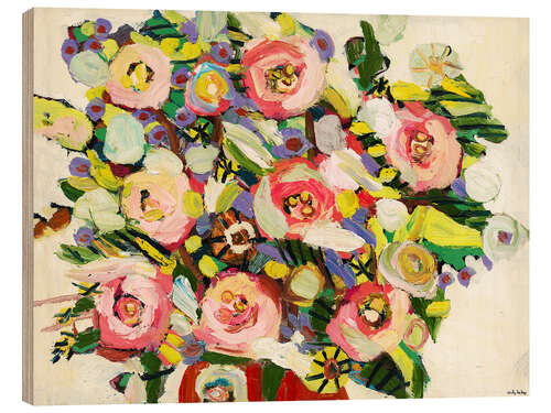 Print på træ Rose mosaic