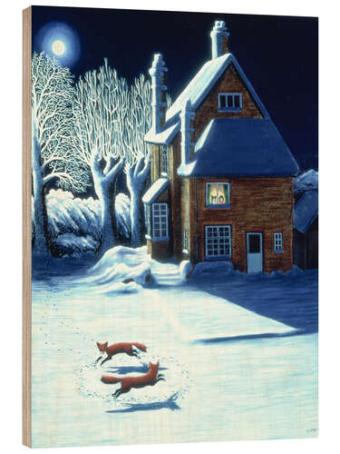 Wood print The Fox Dance
