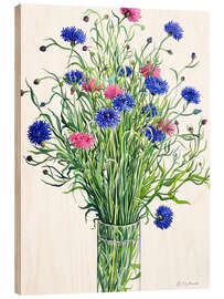 Quadro de madeira Cornflowers - Christopher Ryland