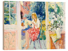 Holzbild Auf dem Balkon - Hugo Grenville