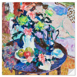 Sticker mural Still Life with Chrysanthemums, Roses and Coffee Pot III - Hugo Grenville