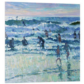 Cuadro de PVC Surfing at Polzeath in the evening light - Hugo Grenville